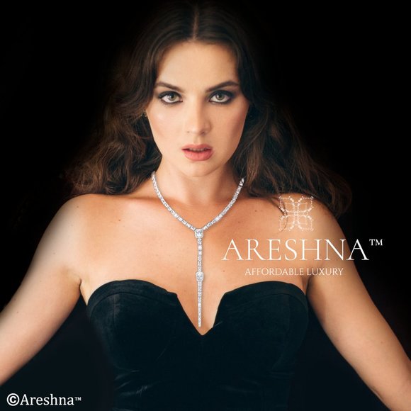 35ct Lariat Bridal Diamond Necklace - Picture 3 of 11